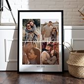Personalisierbares Poster mit 4 Fotos und Text