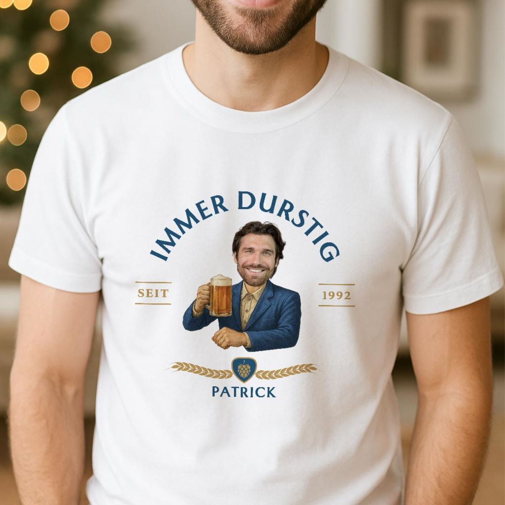 Personalisierbares T-Shirt mit Logo und Gesicht