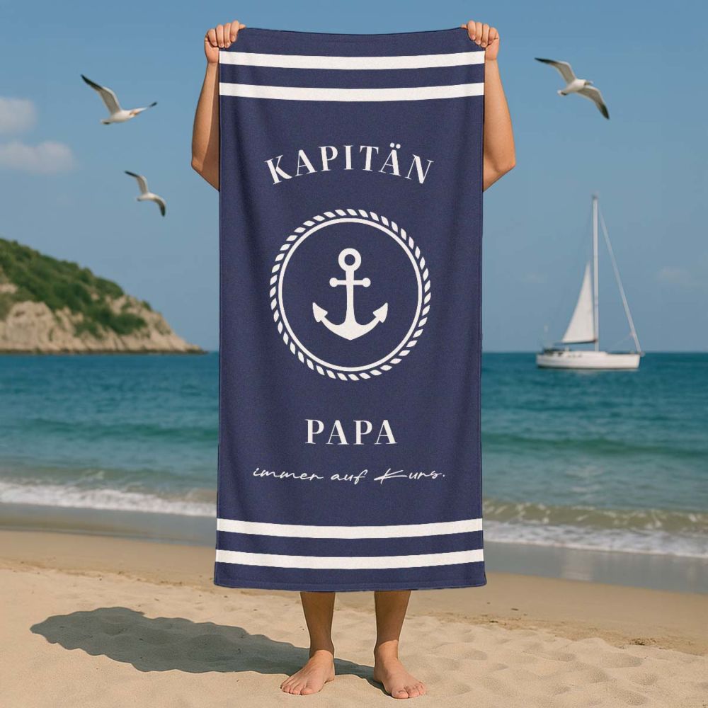 Personalisierbares Handtuch Maritim mit Text