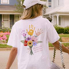 Personalisierbares T-Shirt Blumenstrauß mit Handabdruck - 3 Handabdrücke - Design
