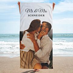 Personalisierbares Handtuch mit Foto und Text - Hochformat- Design