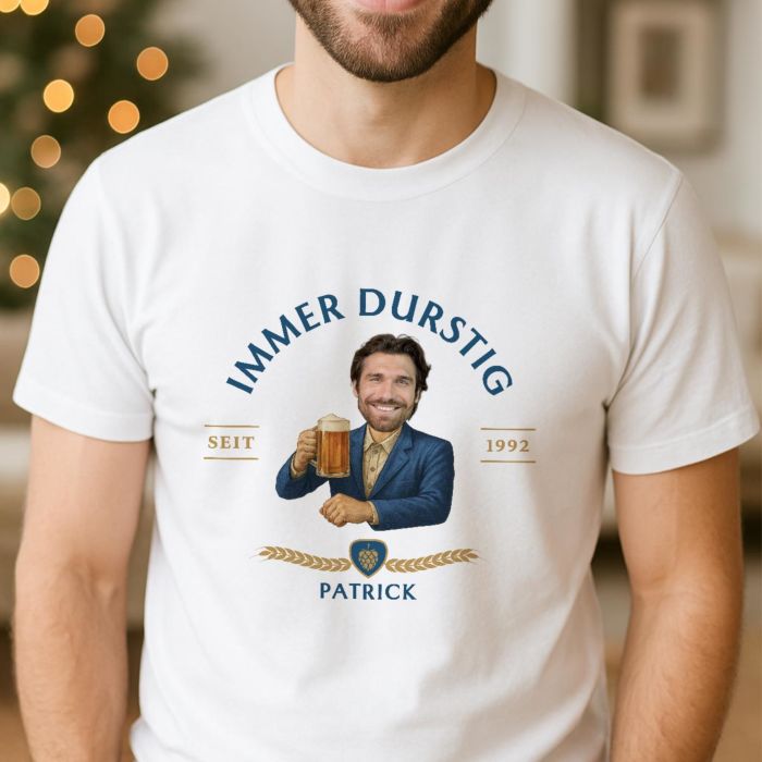 Personalisierbares T-Shirt mit Logo und Gesicht Personalisierbares T-Shirt mit Logo und Gesicht