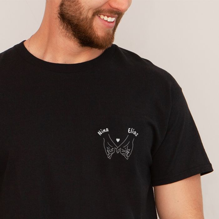 Personalisierbares T-Shirt mit Handsymbol und Text Personalisierbares T-Shirt mit Handsymbol und Text