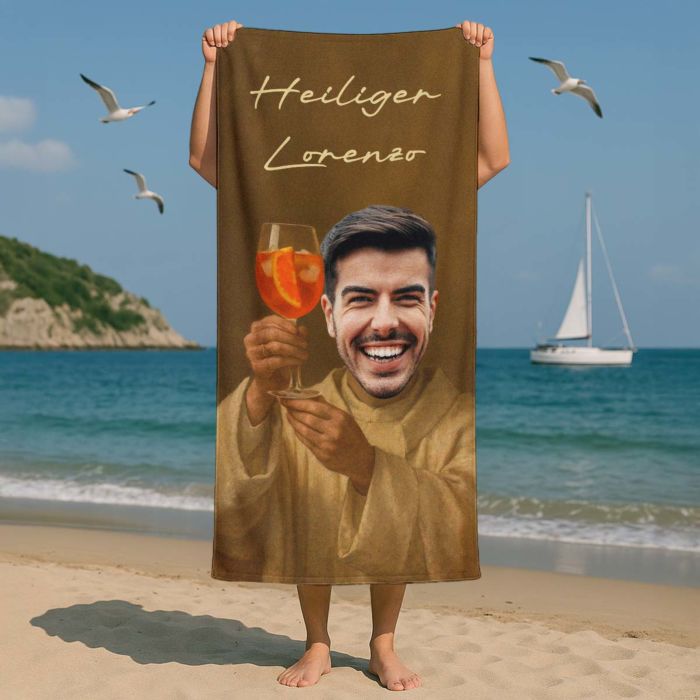 Personalisierbares Aperol Handtuch mit Gesicht Personalisierbares Aperol Handtuch mit Gesicht