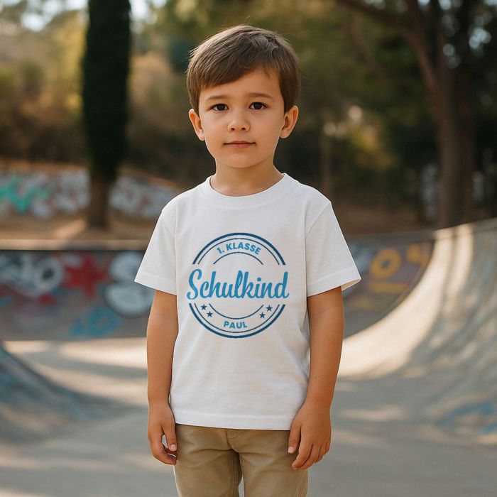 Personalisierbares Kinder T-Shirt mit Kreis und Text Personalisierbares Kinder T-Shirt mit Kreis und Text