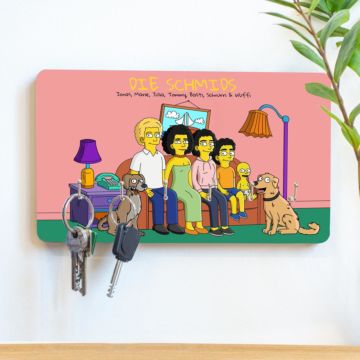 Personalisierbare Schlüsselbrett-Illustration Cartoon Familie
