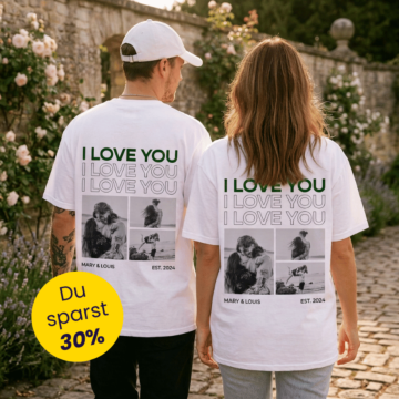 Geschenkset 2er Set T-Shirt mit Schwarz Weiß Fotos und Text