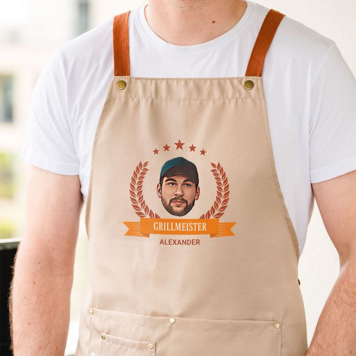 Personalisierbare Schürze mit Foto und Kranz
